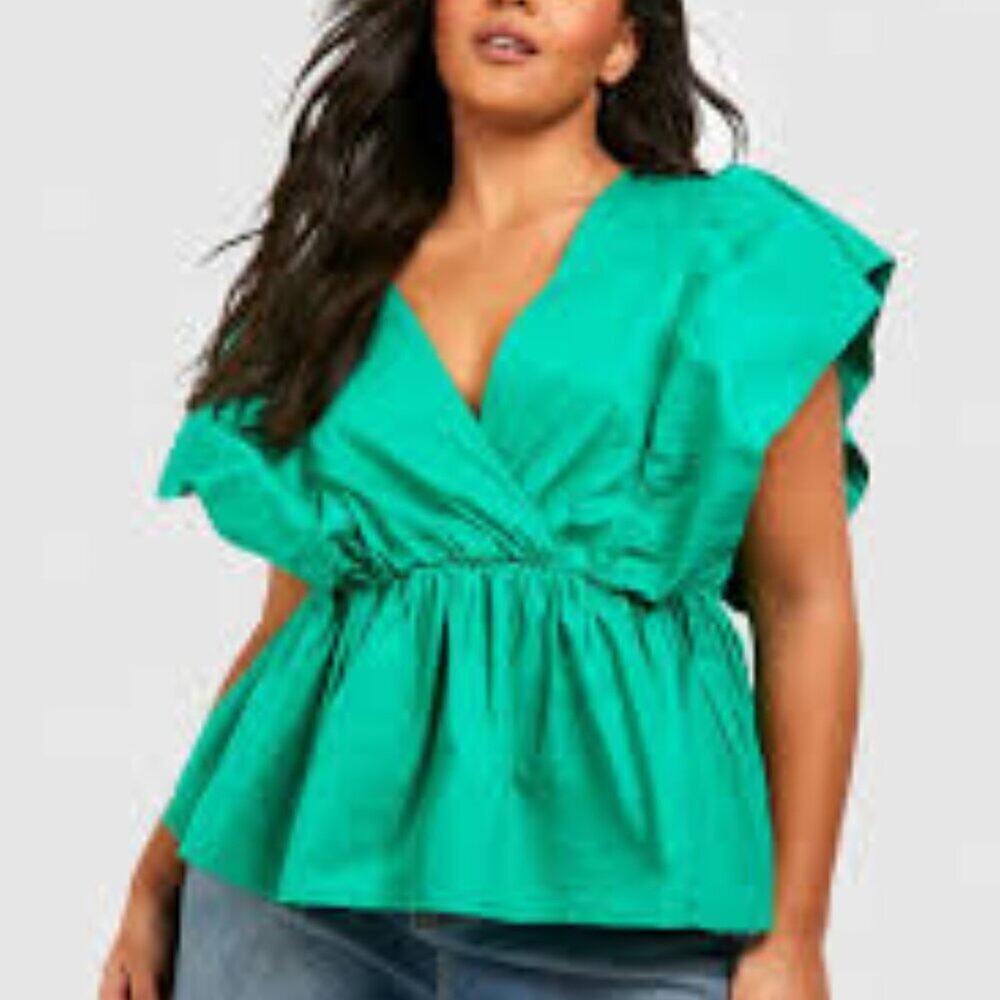 KASIA NEW ORANGE RUFFLE BLOUSE SIZE SMALL RETAIL $112